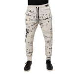 Dolce & Gabbana White Logo Print Men Skinny Sweatpants Pants