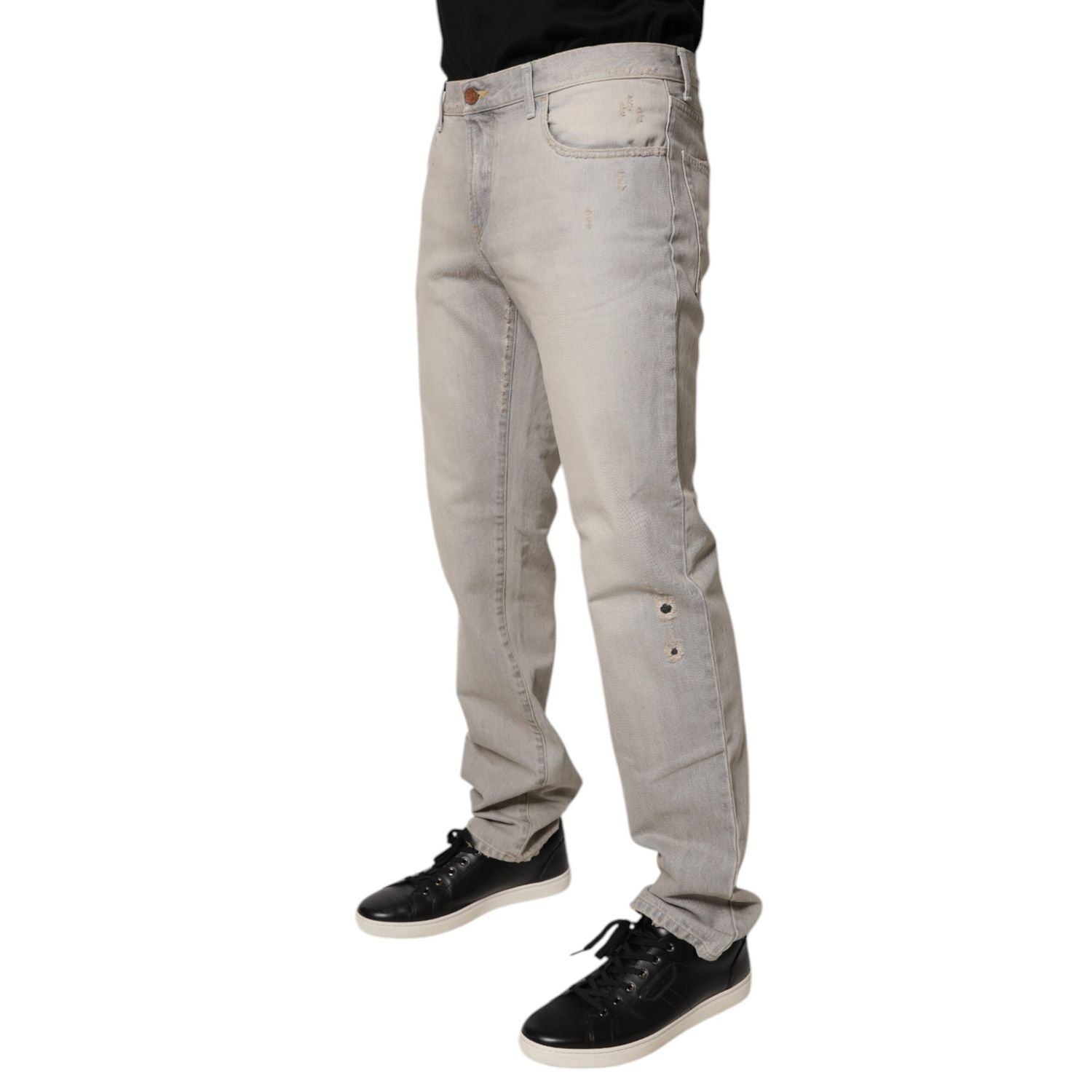 Dolce & Gabbana Light Gray Cotton Skinny Denim Jeans