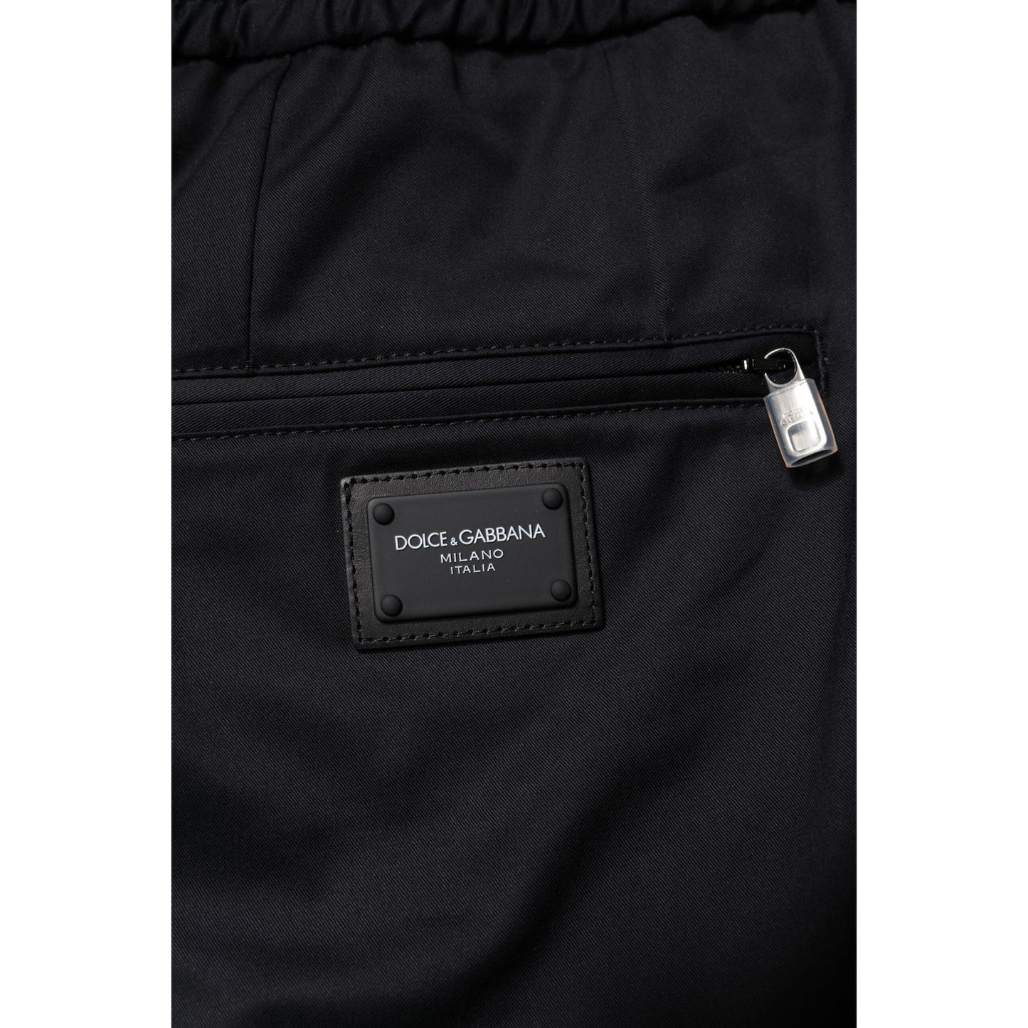 Dolce & Gabbana Dark Blue Cotton Men Jogger Sweatpants Pants