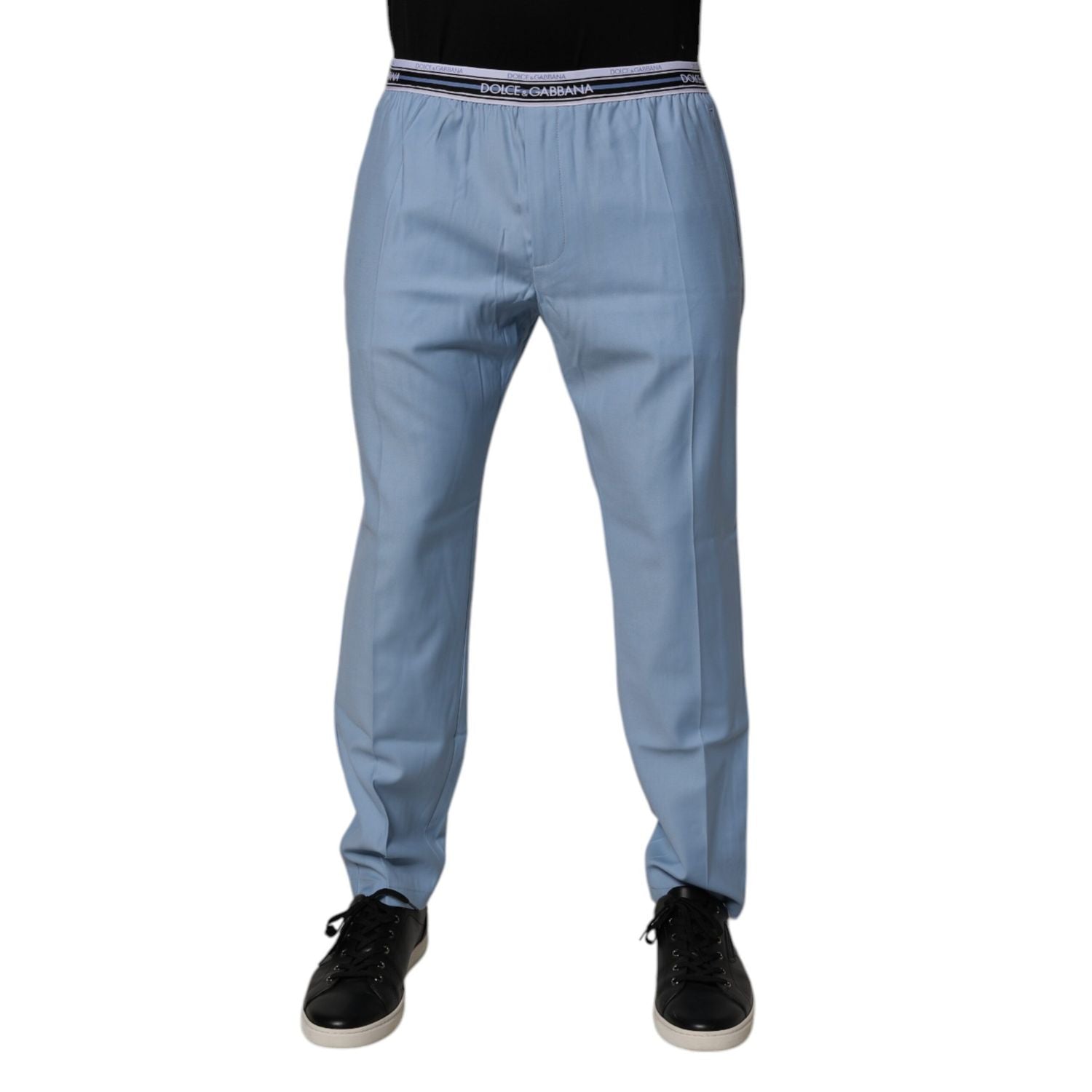 Dolce & Gabbana Blue Cotton Stretch Chino Pants