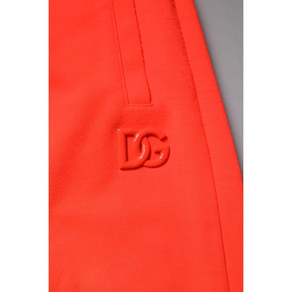 Dolce & Gabbana Red Polyester Mid Waist Men Bermuda Shorts