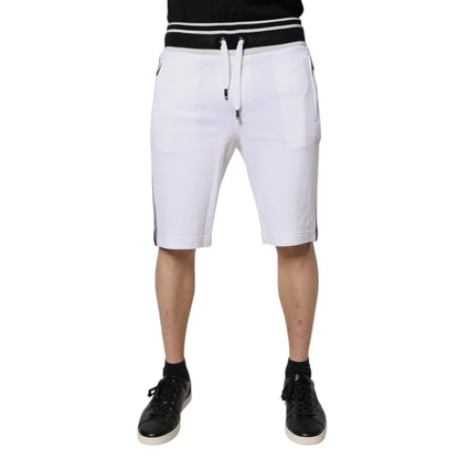 Dolce & Gabbana White King Cotton Bermuda Sweatshorts Shorts