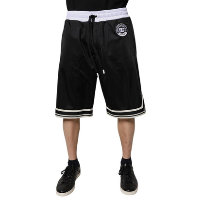 Dolce & Gabbana Black White Men Bermuda Sweatshorts Shorts