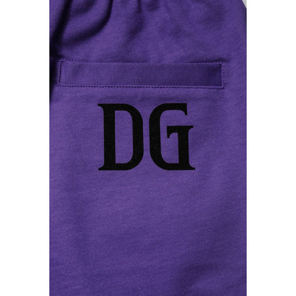 Dolce & Gabbana Purple Cotton Men Bermuda Sweatshorts Shorts