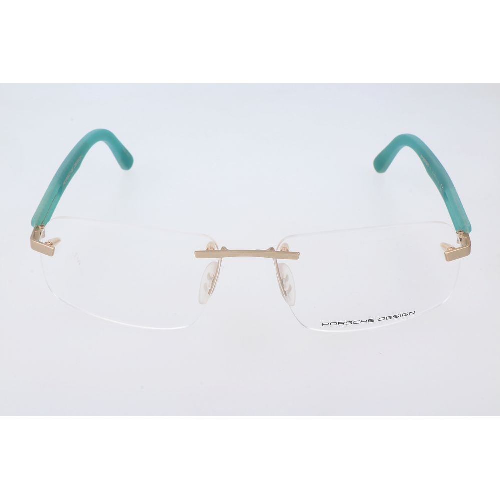 Porsche Design Bicolor Metal Frames in gold and blue, model P8233E, featuring metal construction and dimensions 60/16/135 mm.