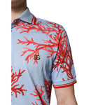 Dolce & Gabbana Light Blue Coral Cotton Polo Shirt T-shirt