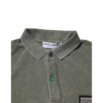 Dolce & Gabbana Army Green Logo Plaque Cotton Polo Shirt T-shirt
