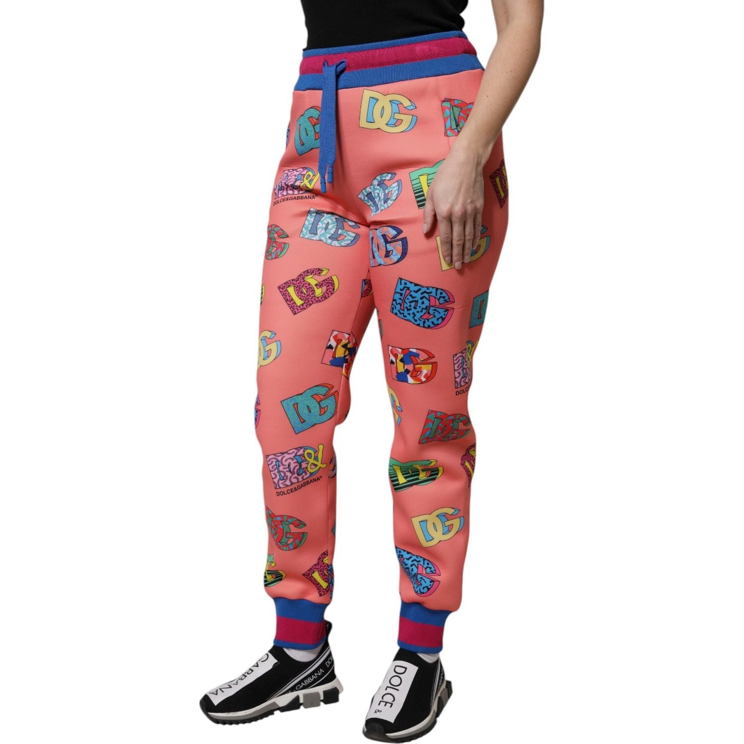 Dolce & Gabbana Pink Logo Monogram Jogger Sweatpants Pants