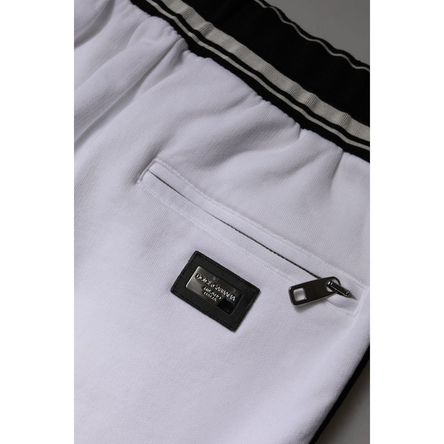 Dolce & Gabbana White Cotton Stretch Jogger Sweatpants Pants