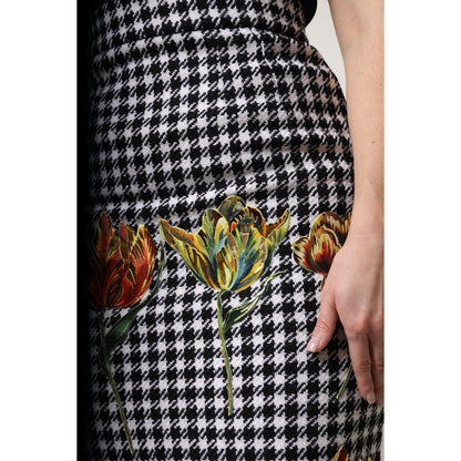 Dolce & Gabbana Multicolor Floral Print High Waist Pencil Cut Skirt