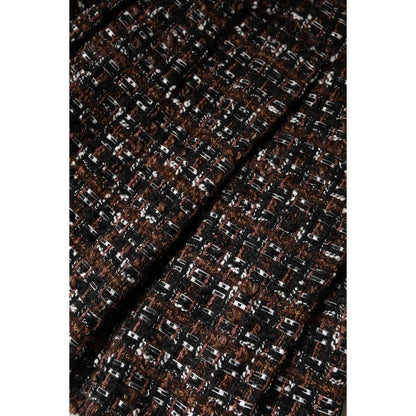 Dolce & Gabbana Multicolor High Waist Tartan Tweed Mini Skirt