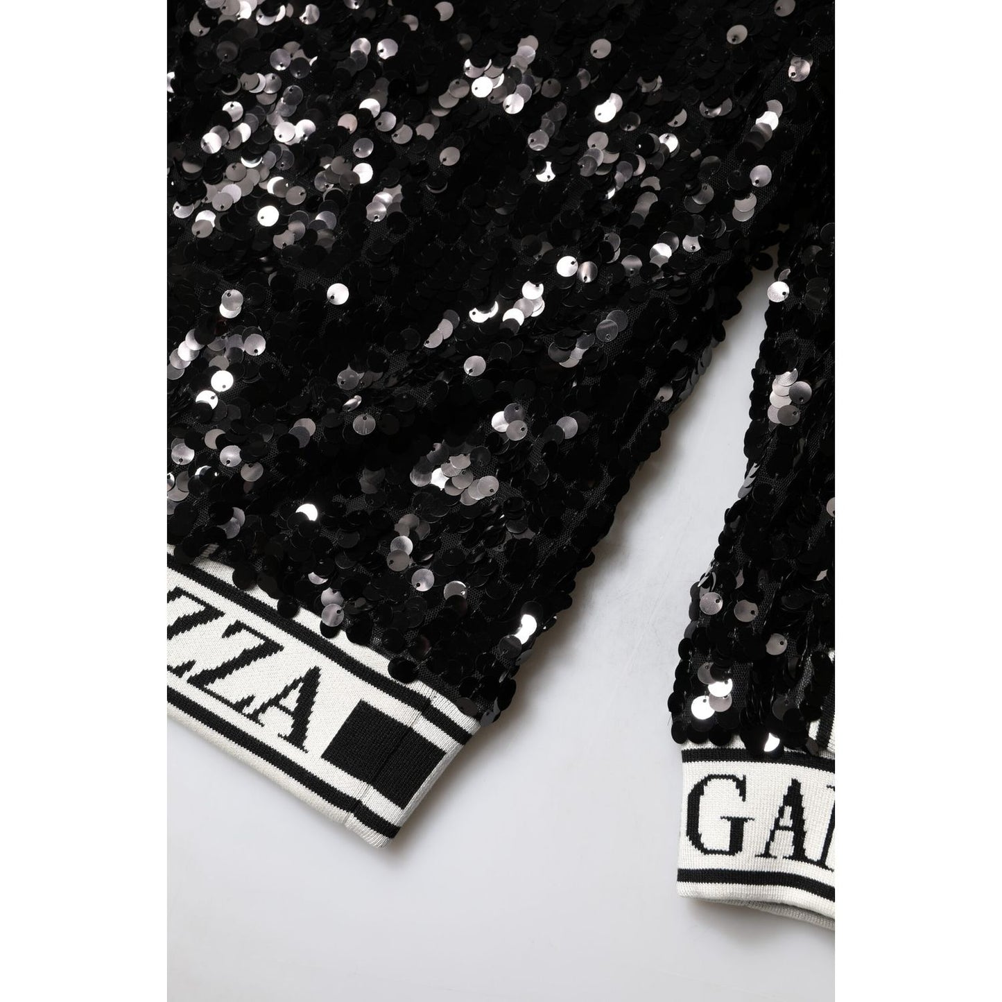 Dolce & Gabbana Black DG Queen Sequin Pullover Sweater