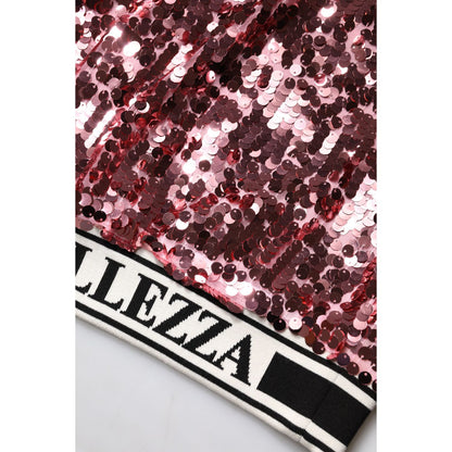 Dolce & Gabbana Pink DG Queen Sequin Pullover Sweater