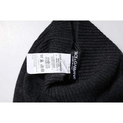 Dolce & Gabbana Black Cashmere Knitted Neck Warmer Foulard Scarf