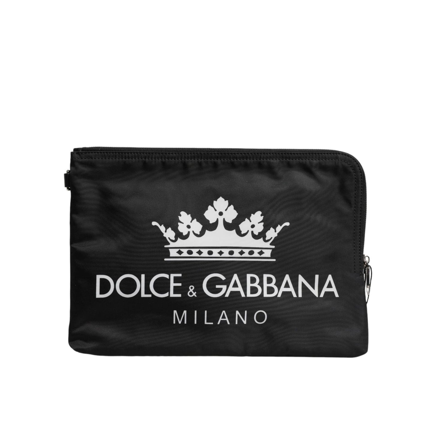 Dolce & Gabbana Black DG Milano Print Nylon Pouch Clutch Bag