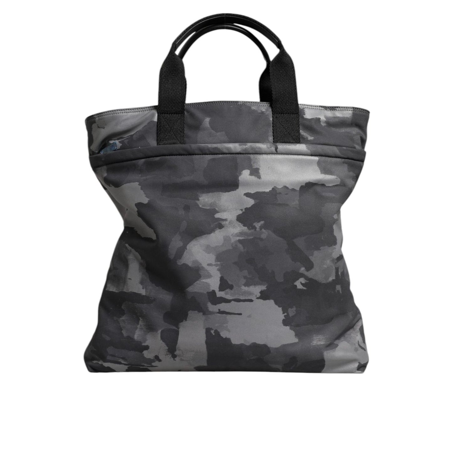 Dolce & Gabbana Gray Camo Cotton Multiple Compartments Tote Bag
