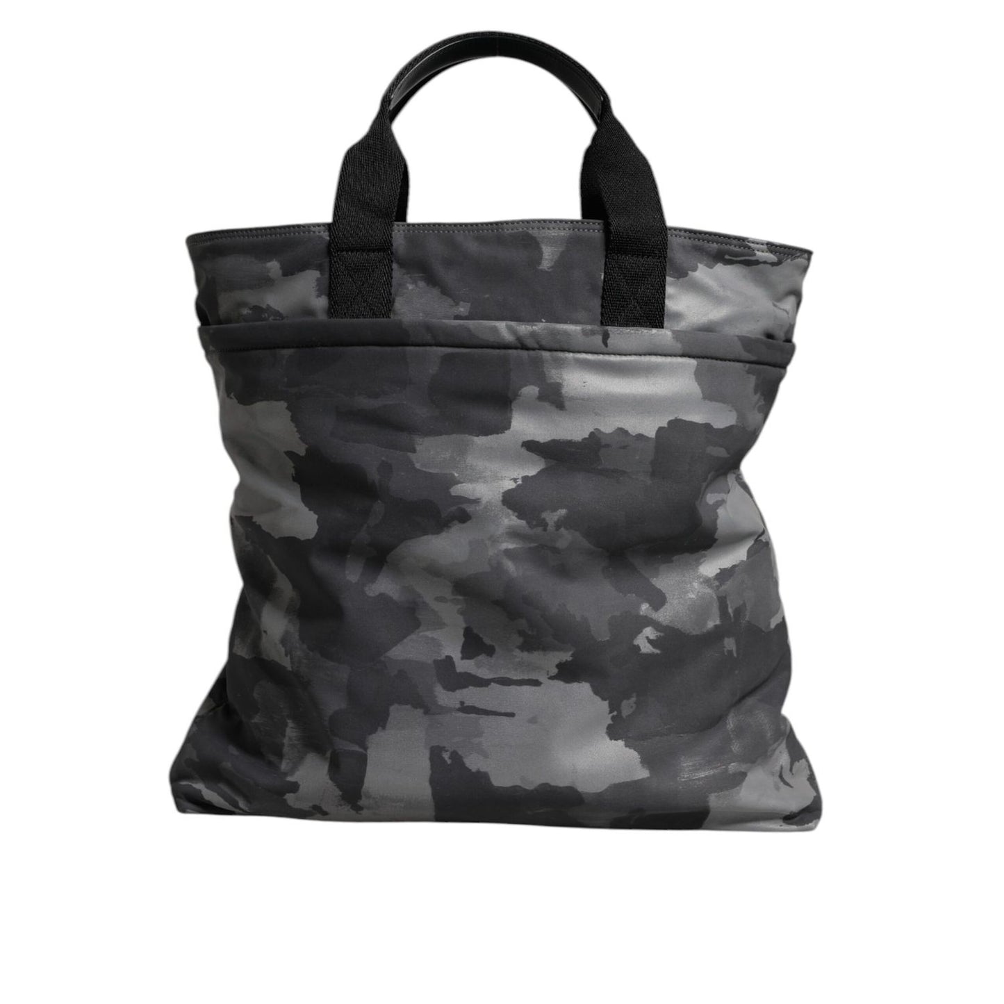 Dolce & Gabbana Gray Camo Cotton Multiple Compartments Tote Bag