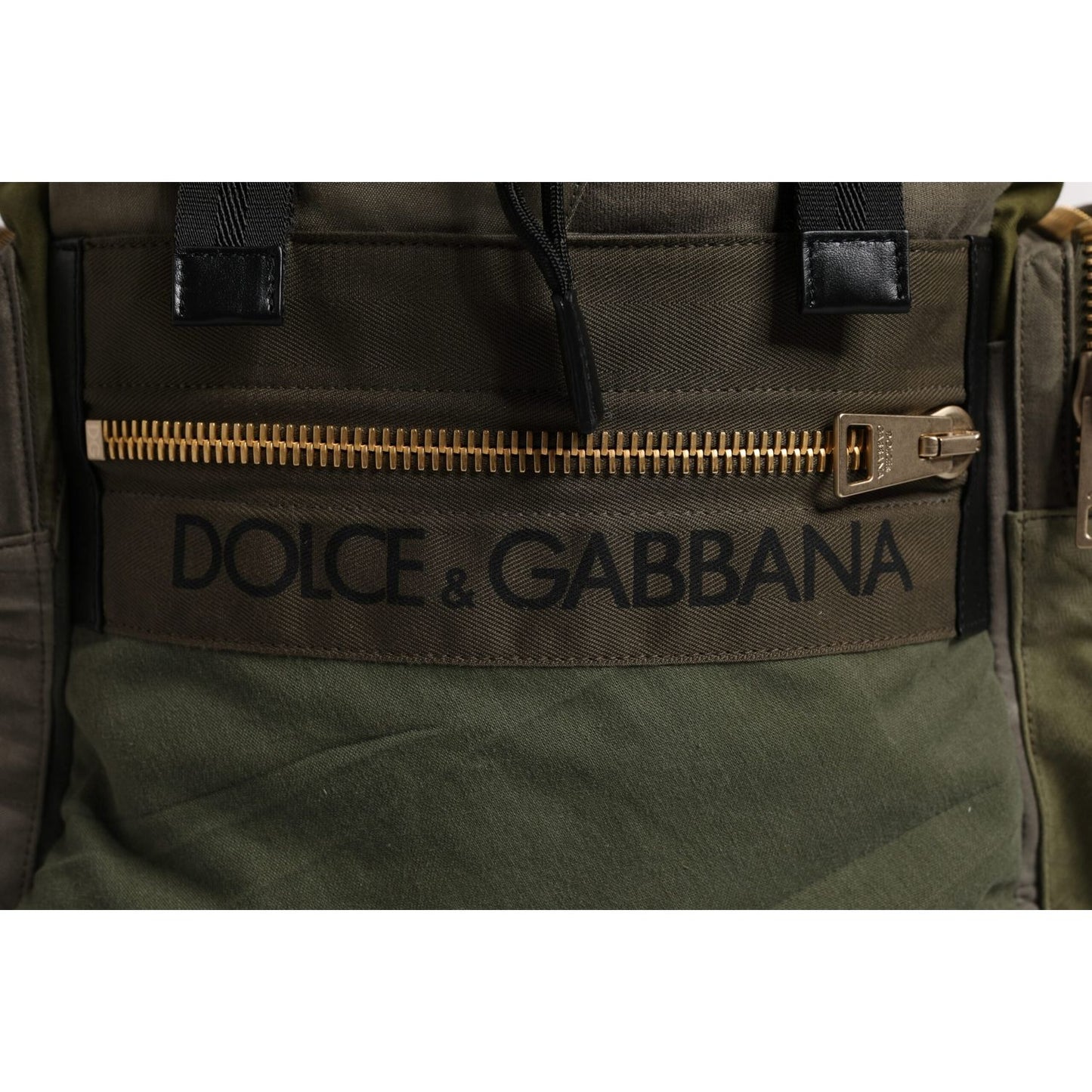 Dolce & Gabbana Military Green Patchwork School Backpack Bag