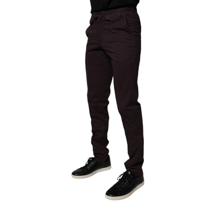 BENCIVENGA Brown Pure Cotton Slim Fit Men Dress Pants