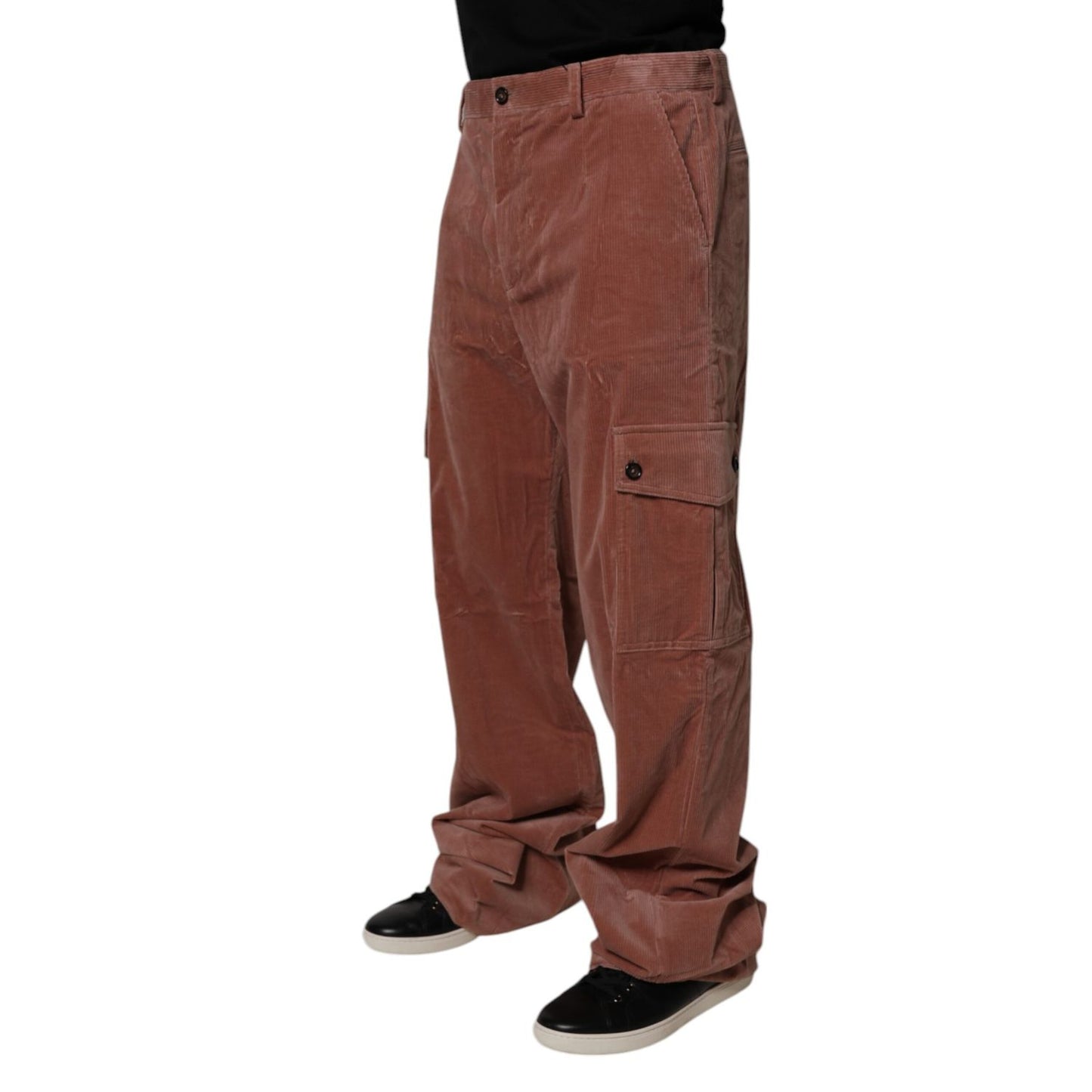 Dolce & Gabbana Brown Corduroy Cotton Cargo Men Denim Jeans