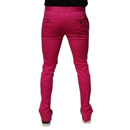 Dolce & Gabbana Pink Black Stripe Slim Fit Men Dress Pants