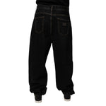 Dolce & Gabbana Black Cotton Mid Waist Wide Leg Denim Jeans