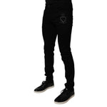 Dolce & Gabbana Black Sacred Heart Cotton Skinny Denim Jeans