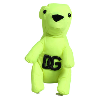 Dolce & Gabbana Green Bear Embroidered Logo Keychain Clasp Keyring