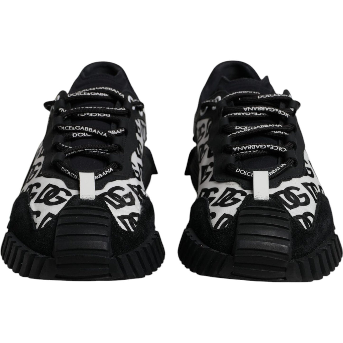 Dolce & Gabbana Black Logo Lace Up Low Top NS1 Sneakers Shoes
