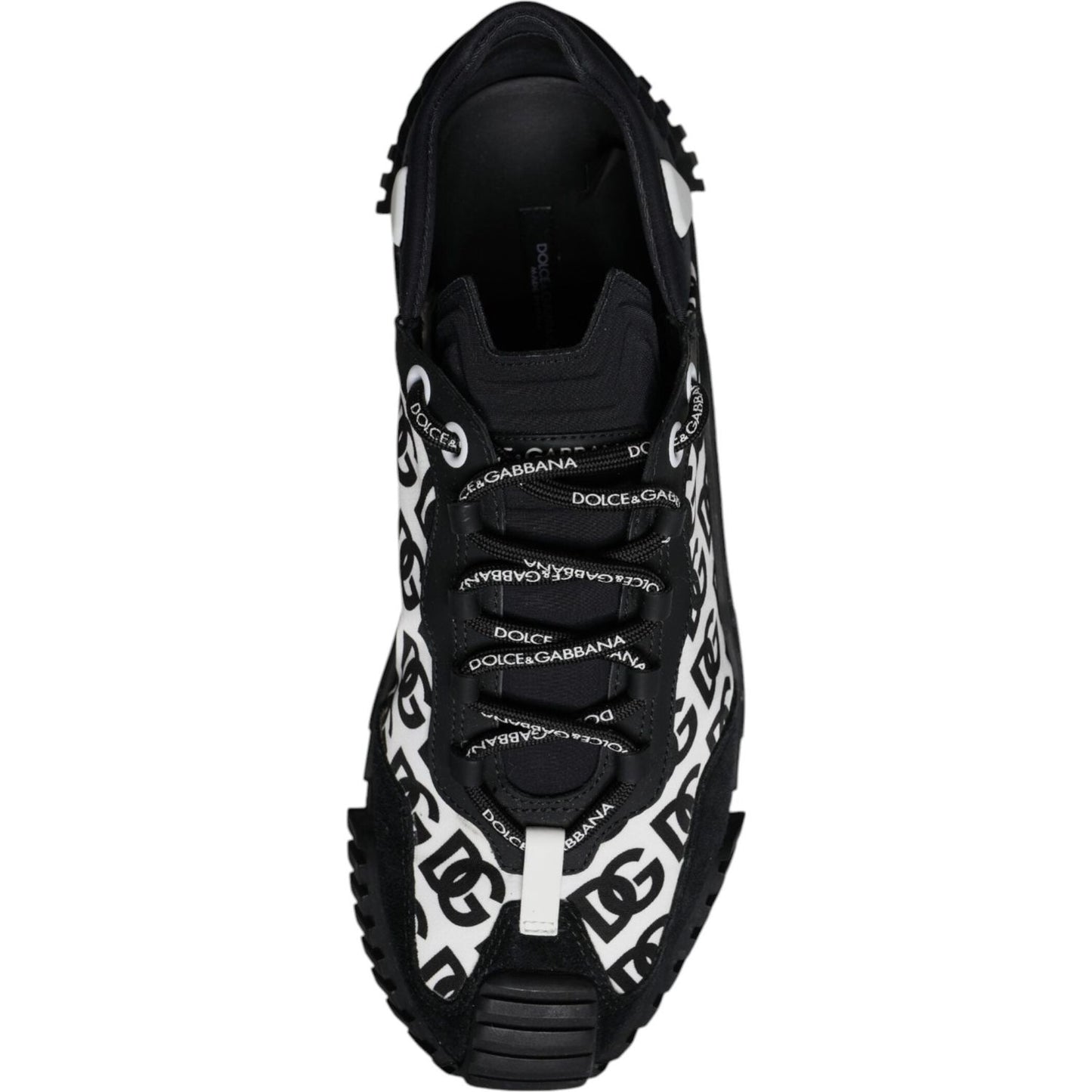 Dolce & Gabbana Black Logo Lace Up Low Top NS1 Sneakers Shoes