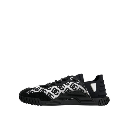 Dolce & Gabbana Black Logo Lace Up Low Top NS1 Sneakers Shoes