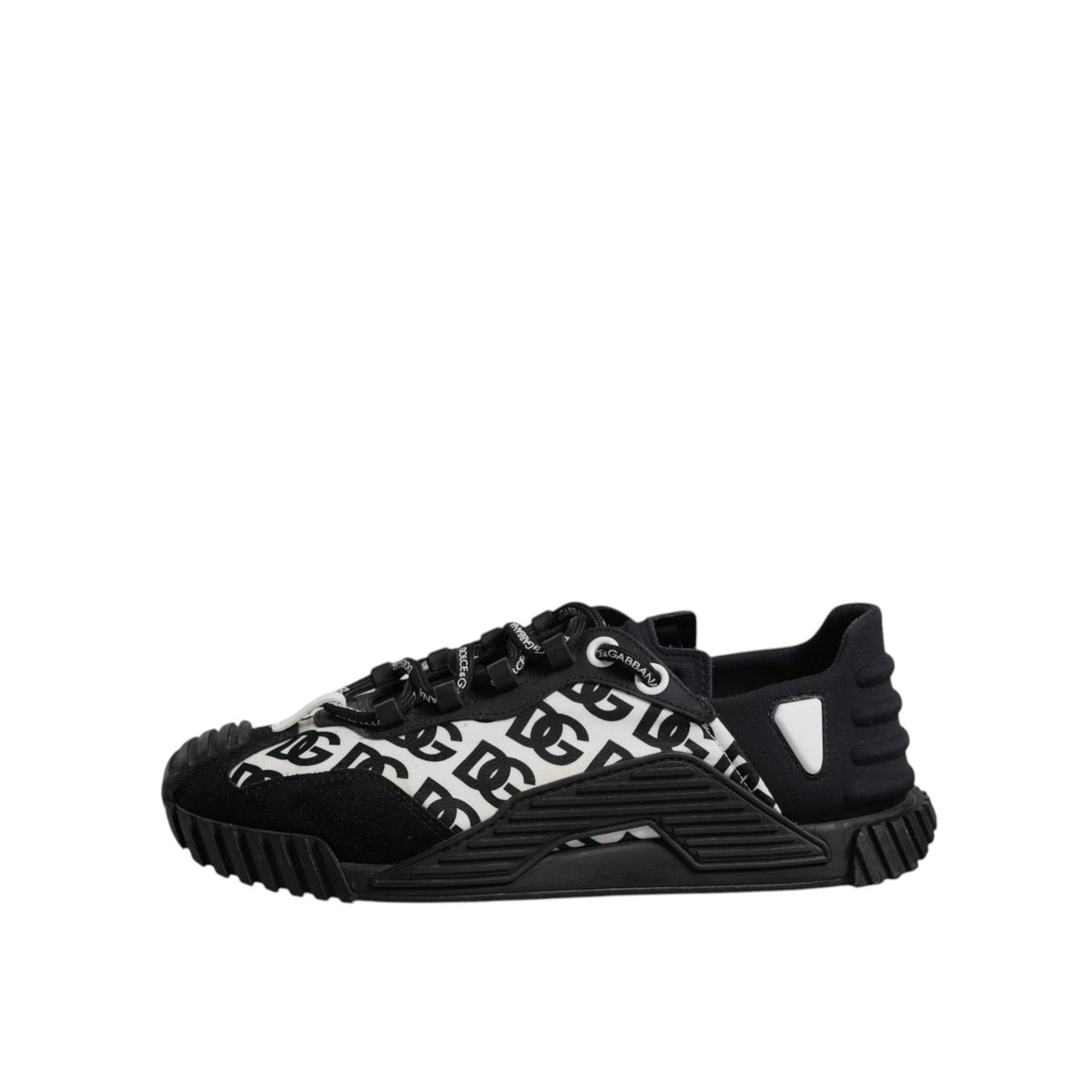 Dolce & Gabbana Black Logo Lace Up Low Top NS1 Sneakers Shoes