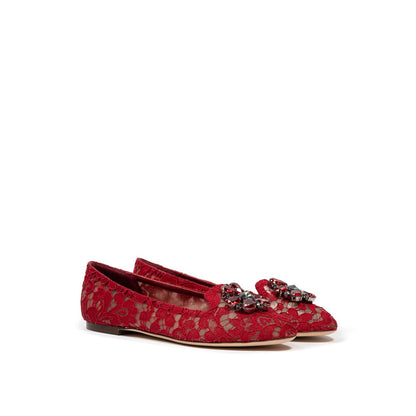 Dolce & Gabbana Red Viscose Ballet Flats