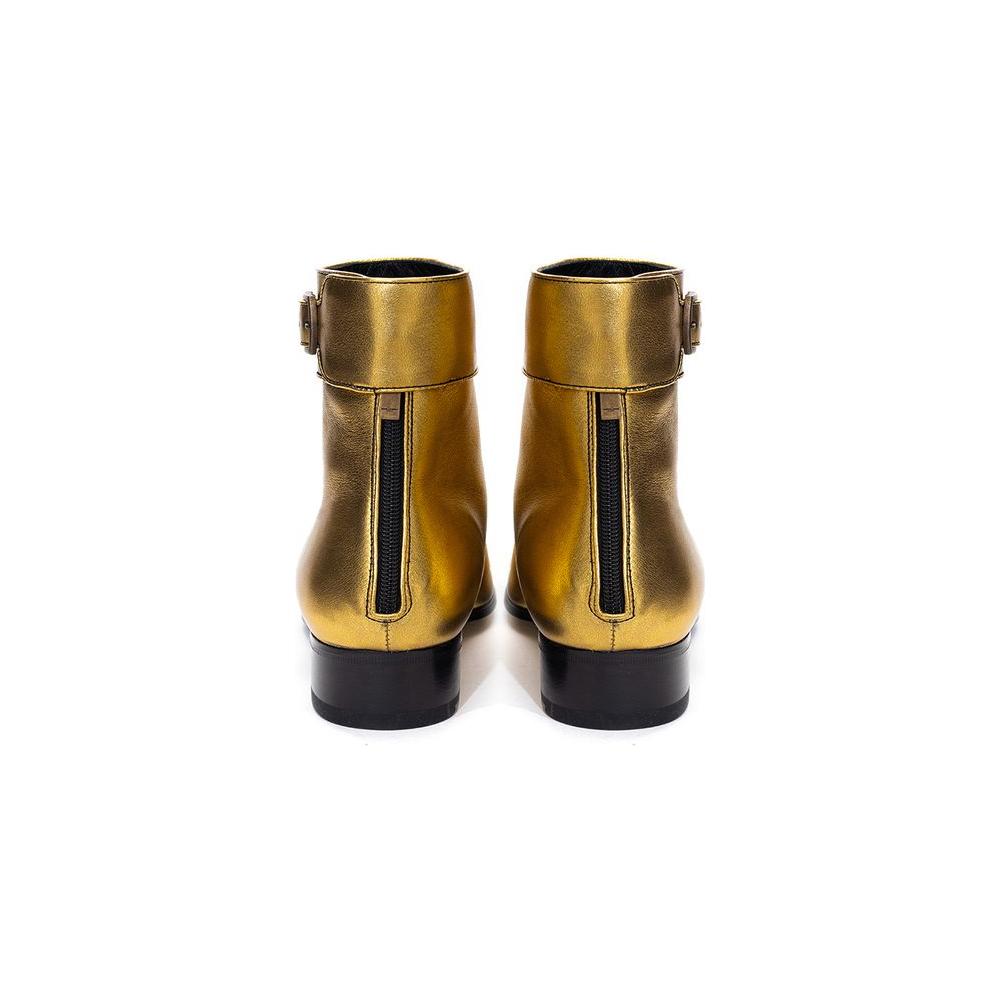Saint Laurent Gold Leather Boot