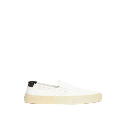 Saint Laurent White Cotton Low Top Sneakers