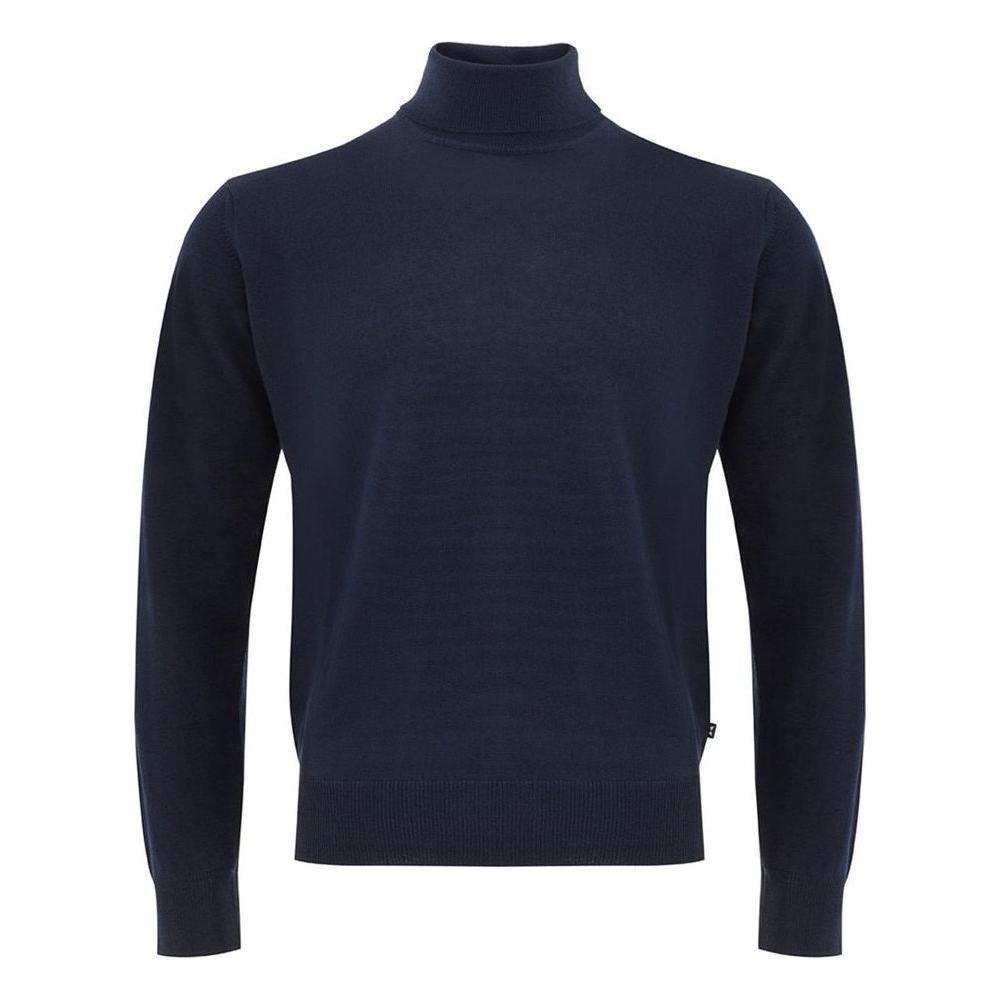 FERRANTE Blue Wool Turtleneck