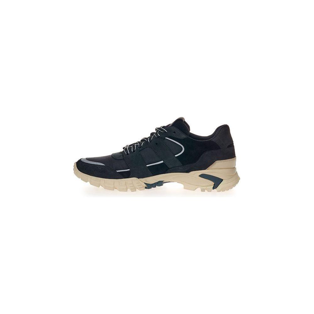 Lardini Black Suede Leather Athletic Sneakers