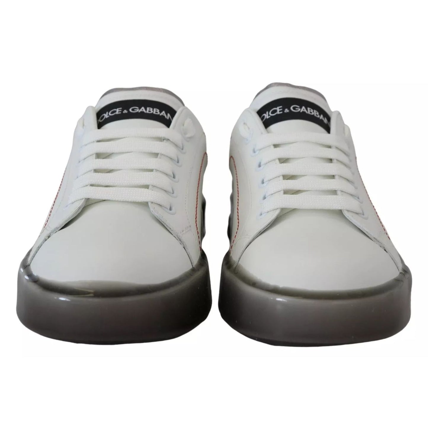 Dolce & Gabbana White Leather Portofino Sneakers Shoes