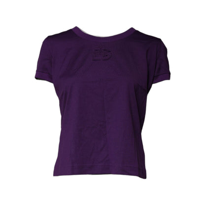 Dolce & Gabbana Violet Cotton Crewneck Short Sleeves T-shirt