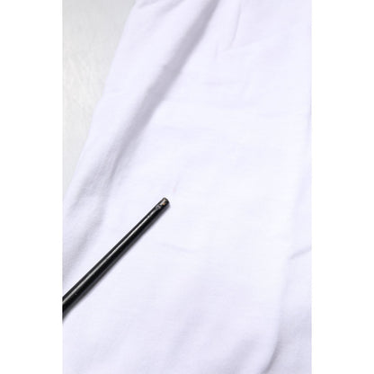 Dolce & Gabbana White Cotton Anchor Chain Embroidery Tank Top