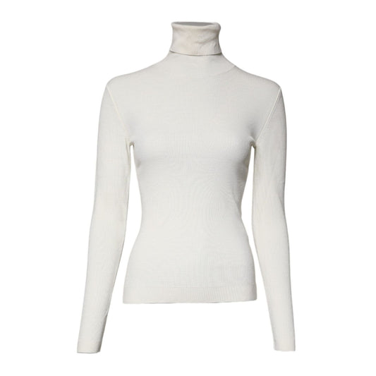Dolce & Gabbana Cream Long Sleeves Turtleneck Slim Sweater