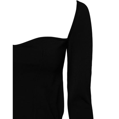 Dolce & Gabbana Black Square Neckline Long Sleeves Sweater Dolce & Gabbana