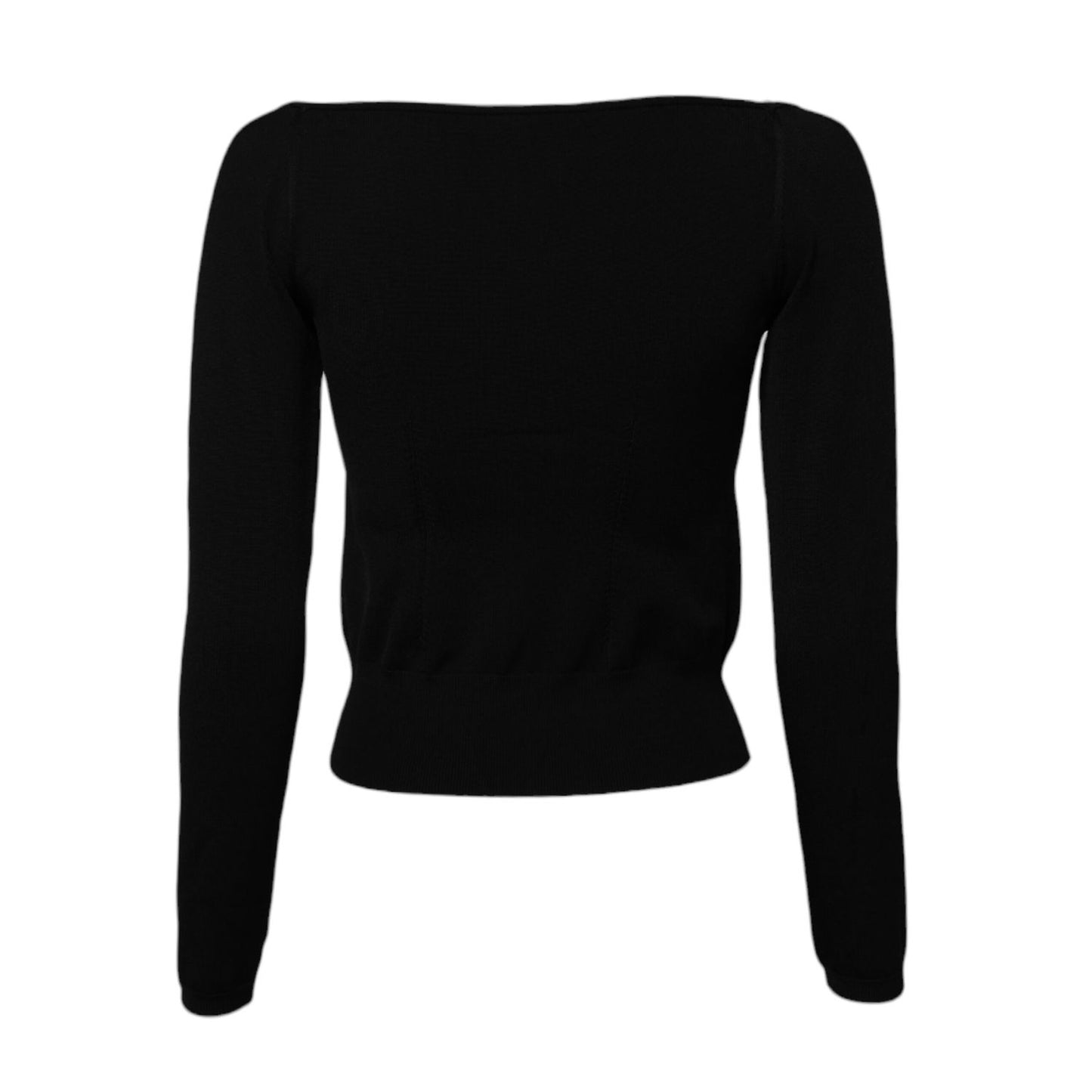 Dolce & Gabbana Black Square Neckline Long Sleeves Sweater Dolce & Gabbana