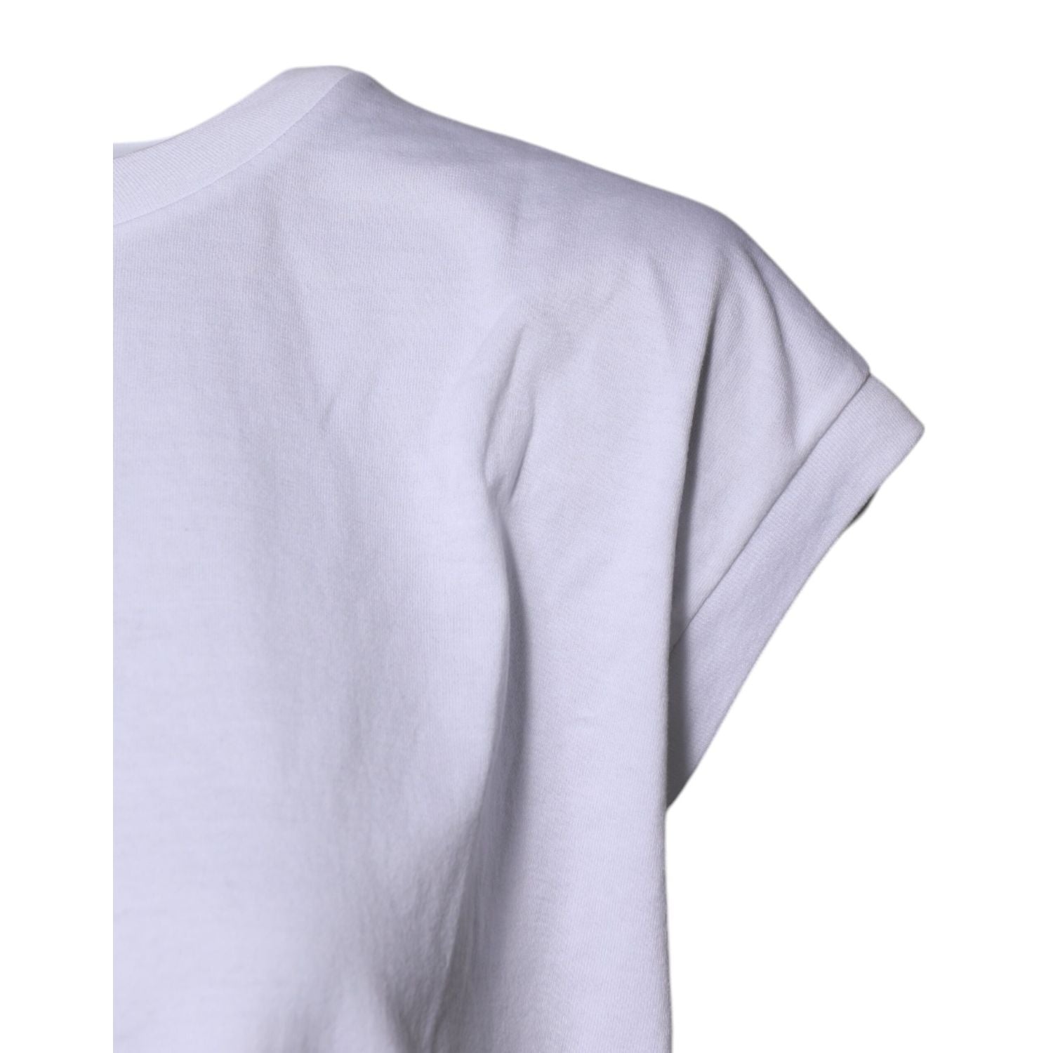 Dolce & Gabbana White Cotton Sleeveless Round Neck Tank Top