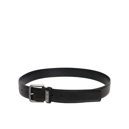 Dolce & Gabbana Black Leather Metal Buckle Classic Belt