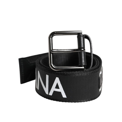 Dolce & Gabbana Black Leather Classic Metal Logo Buckle Belt