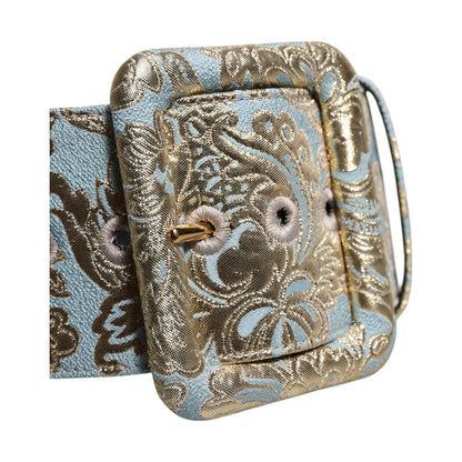 Dolce & Gabbana Multicolor Floral Jacquard Wide Waist Belt