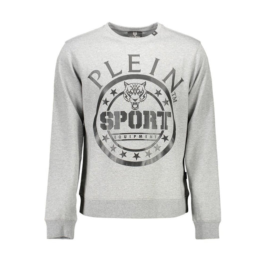Plein Sport Gray Cotton Mens Sweater