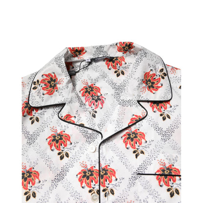Dolce & Gabbana Multicolor Floral Print Cotton Pajama Set Sleepwear