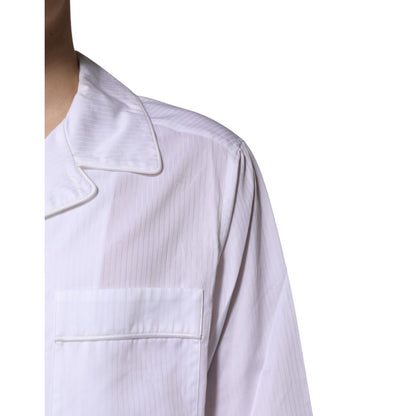 Dolce & Gabbana White Cotton Shirt Pants Pajama Set Sleepwear